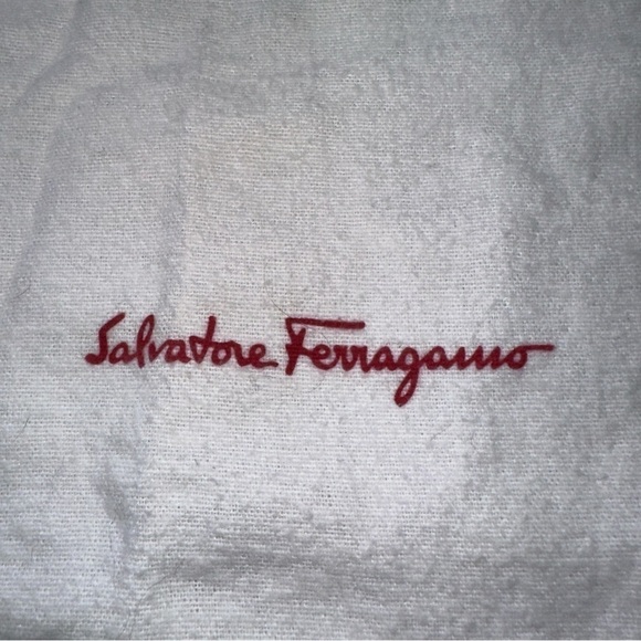 Salvatore FERRAGAMO Dust Cover Bag Shoes Handbags Authentic white with Red Logo - Picture 1 of 11